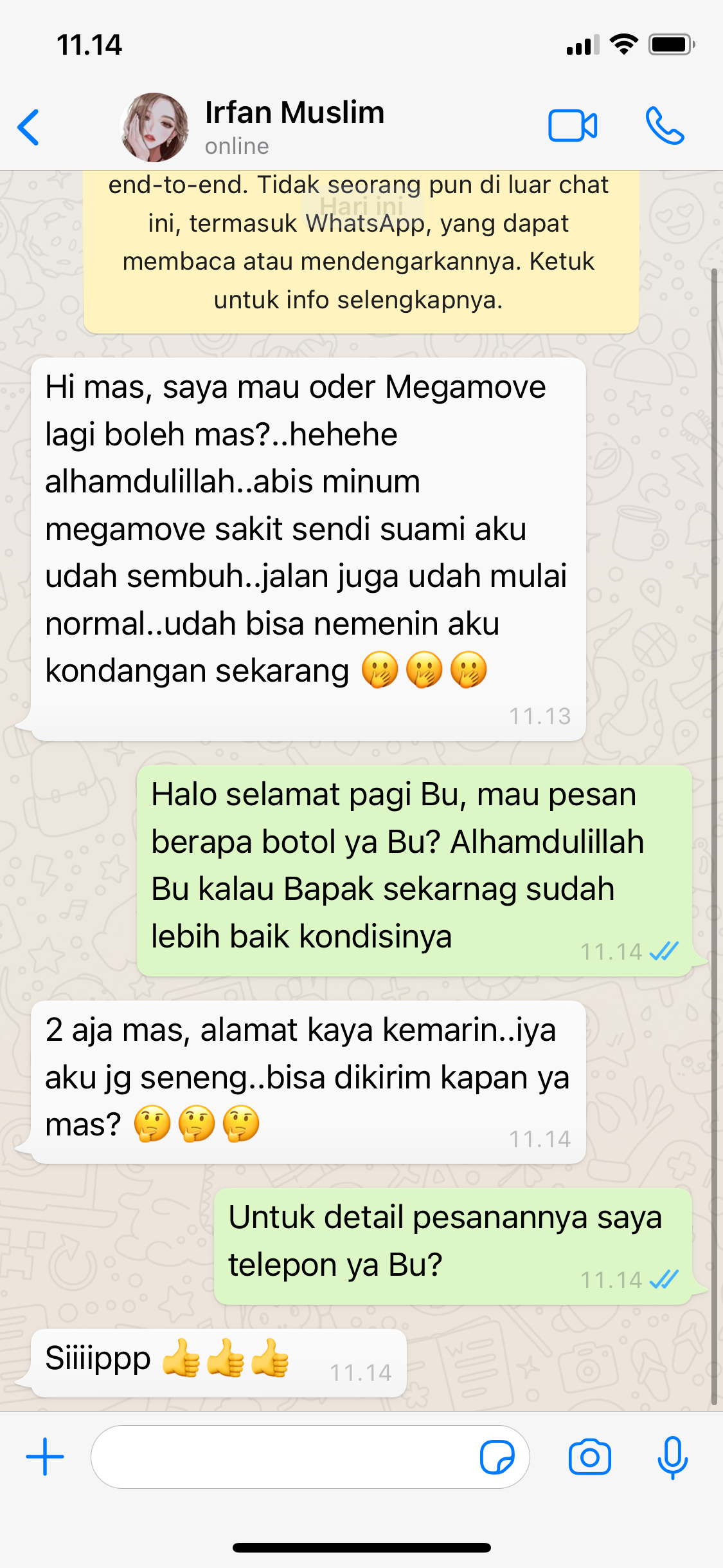 Testimoni pelanggan 1